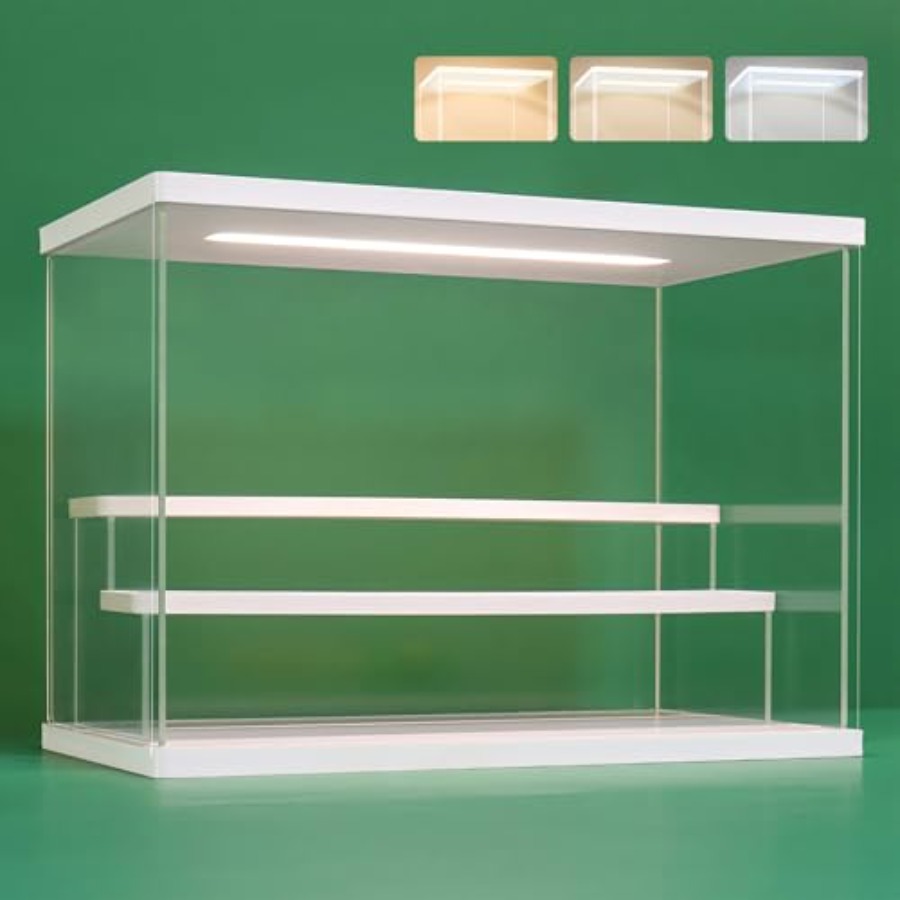 Battery Case Storage - Przezroczysta akrylowa gablota z oświetleniem LED,